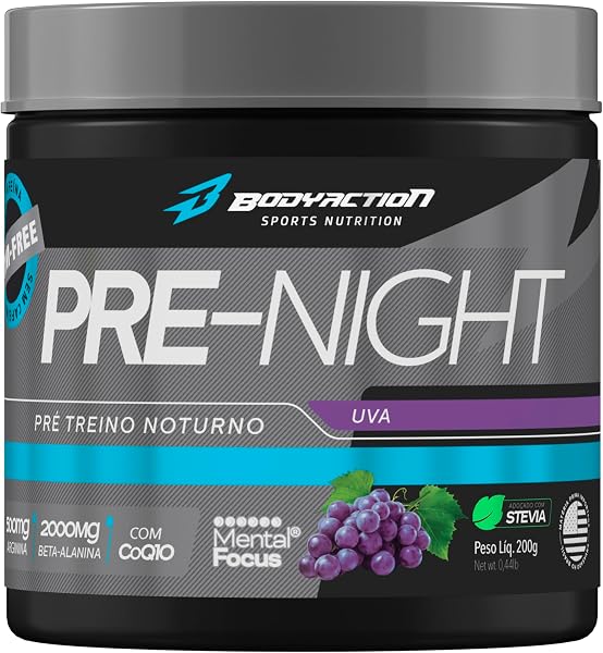 Bodyaction Pre-Night Pré-Treino Noturno 200g (Uva)