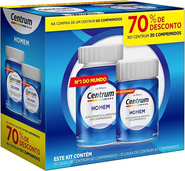 Centrum Homem Multivitamínico Diário - 90 Comprimidos (Leve 90 Pague 60)