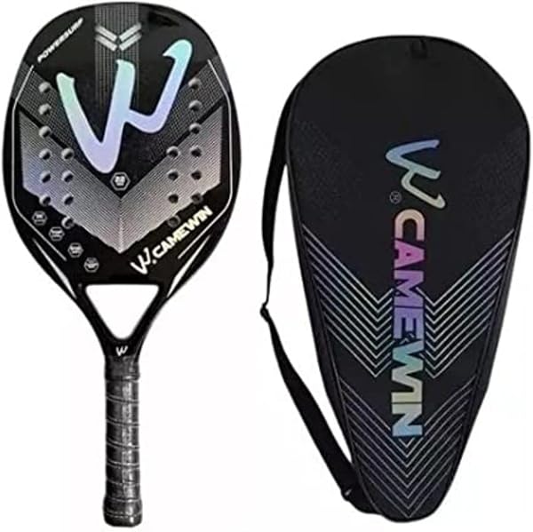 Raquete de Beach Tennis Profissional de Fibra de Carbono 3K Camewin (com bolsa)